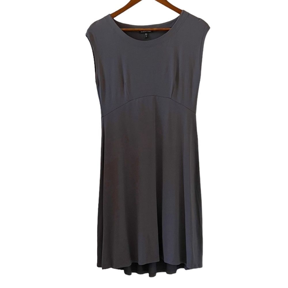 Eileen Fisher Cap Sleeve Knit Dress In Gray Size XS